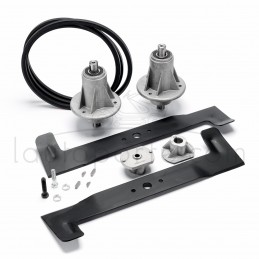 PACK 2 PALIERS + 2 LAMES 46 cm + COURROIE GGP J92 - TC92 AV 2007