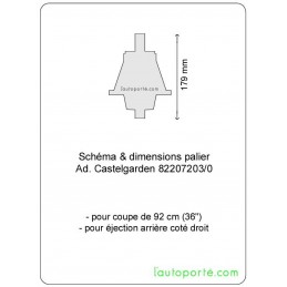 PALIER DE LAME DROIT GGP CASTELGARDEN J92 - TC92