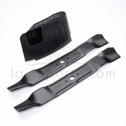 PACK MULCHING MTD 38" / 96 CM : 2 LAMES 49 CM + OBTURATEUR + FIXATION