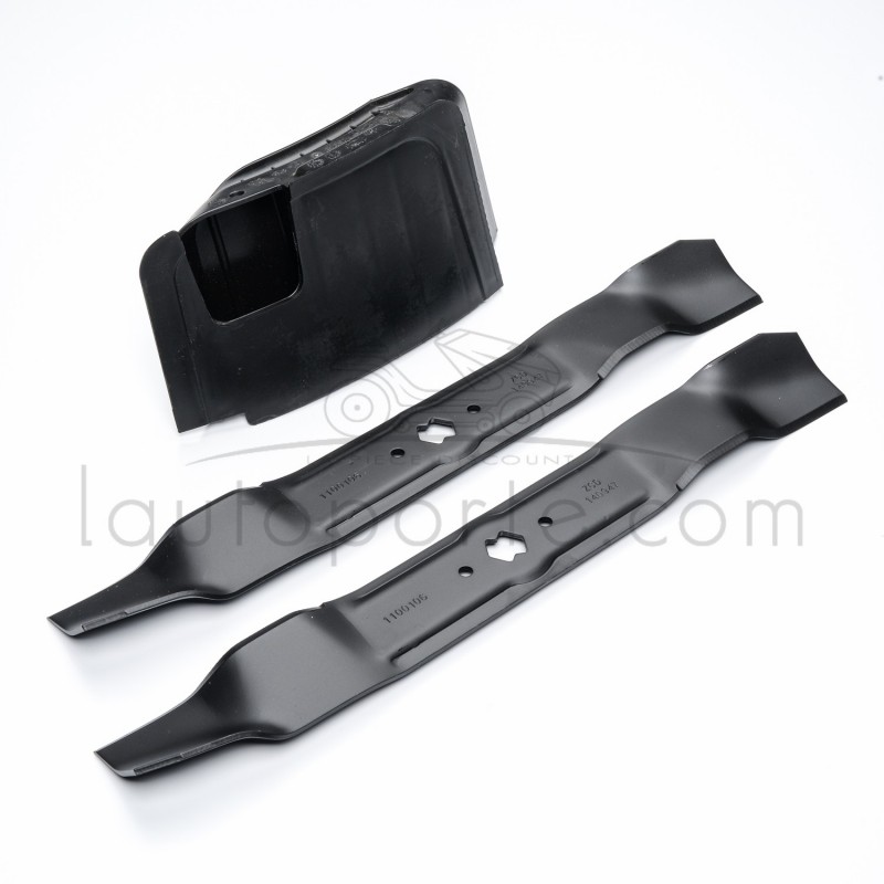 PACK MULCHING MTD 38" / 96 CM : 2 LAMES 49 CM + OBTURATEUR + FIXATION