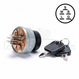 CONTACTEUR À CLÉ 5 BORNES + 2 CLÉS CASTELGARDEN F72 - TC102 - TC122