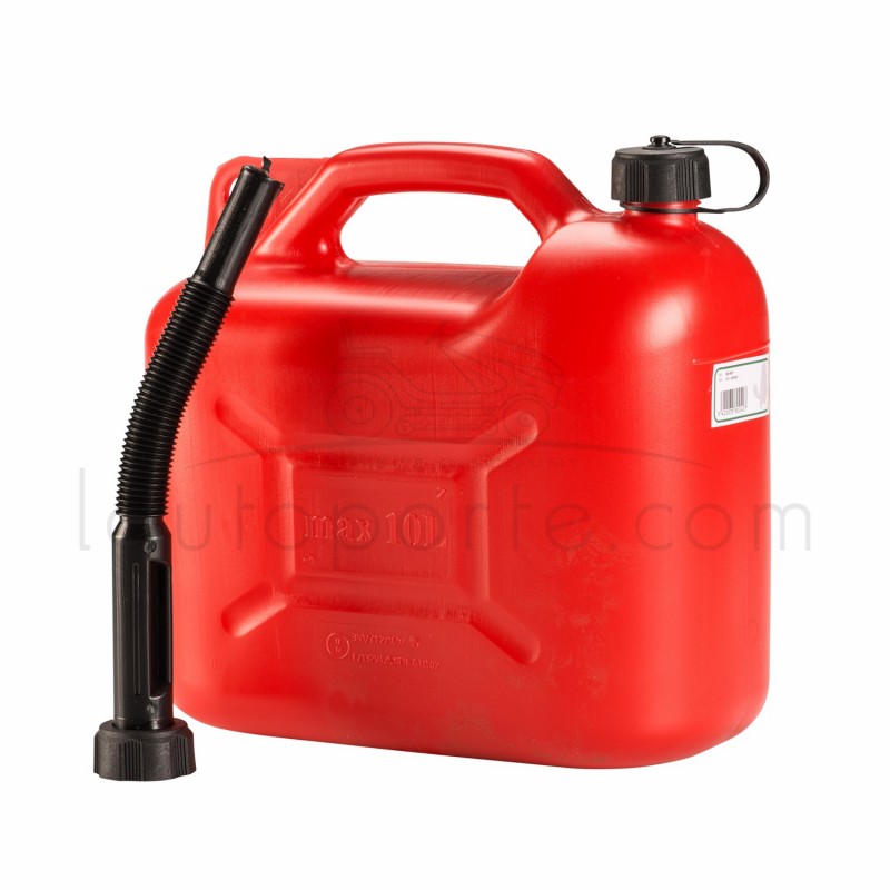 JERRICAN ESSENCE PLASTIQUE 10 L AVEC BEC VERSEUR