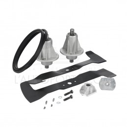 PACK 2 PALIERS + 2 LAMES MULCHING 46 cm + COURROIE GGP J92 AVANT 2007