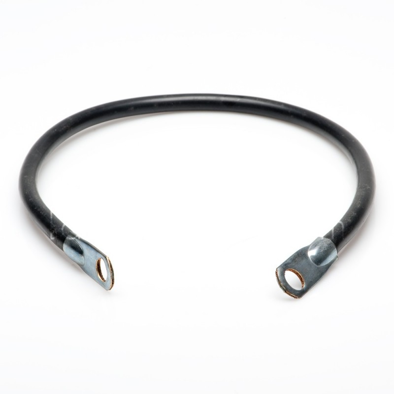 FIL DE MASSE NOIR 30 cm AVEC COSSES POUR BATTERIE TRACTEUR TONDEUSE