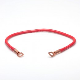 FIL DE MASSE ROUGE 30 CM AVEC COSSES POUR BATTERIE TRACTEUR TONDEUSE