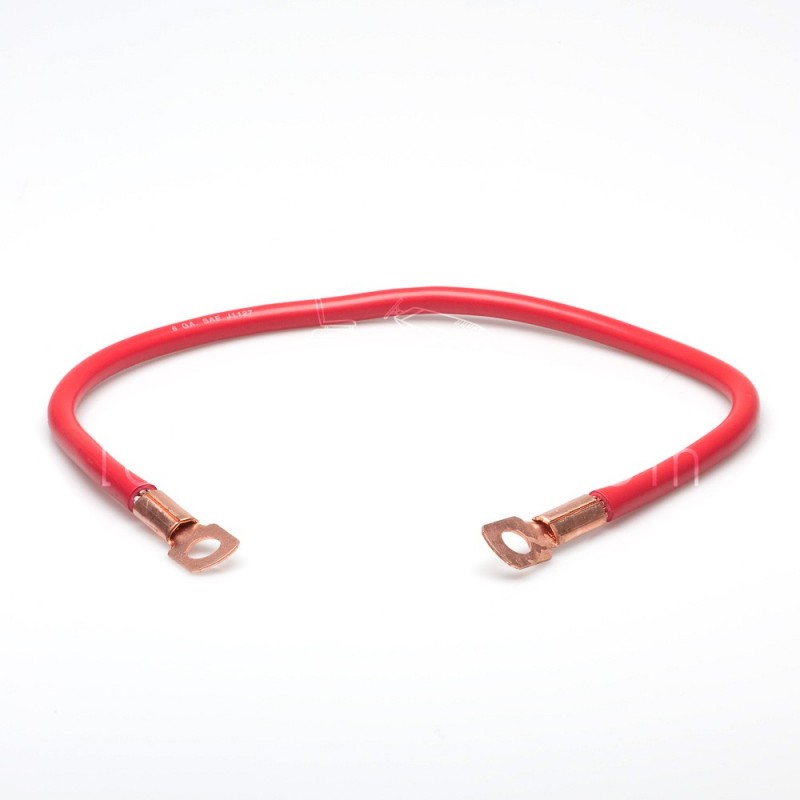 FIL DE MASSE ROUGE 40 CM AVEC COSSES POUR BATTERIE TRACTEUR TONDEUSE