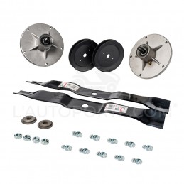 PACK 2 PALIERS + 2 LAMES MULCHING 51 cm + 2 POULIES + VISSERIE MURRAY