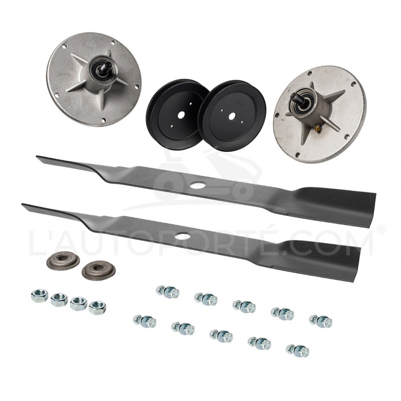 PACK 2 PALIERS + 2 LAMES SOUFFLANTES 51 cm + 2 POULIES + VISSERIE MURRAY