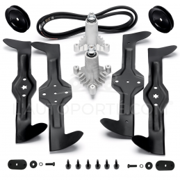 PACK 2 PALIERS 5* & 6* + 4 LAMES 53,5 cm + 2 POULIES + COURROIE + VIS HUSQVARNA CTH