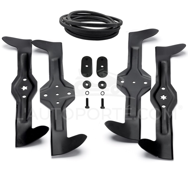 PACK 4 LAMES CROISÉES 5* & 6* 53,5 cm + SUPPORTS LAME + COURROIE HUSQ.