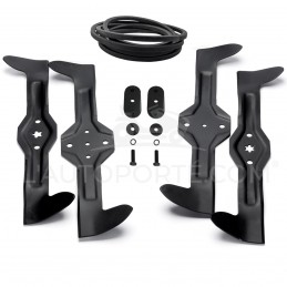 PACK 4 LAMES CROISÉES 5* & 6* 46 cm + COURROIE + SUPPORTS LAME HUSQ.