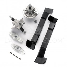 PACK 2 PALIERS + 2 LAMES MULCHING SOUFFLANTES 48,5 CM + VISSERIE AL-KO