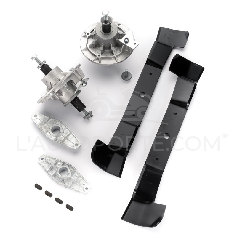 PACK 2 PALIERS + 2 LAMES MULCHING SOUFFLANTES 52 CM + VISSERIE AL-KO