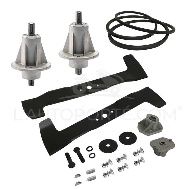 PACK 2 PALIERS + 2 LAMES MULCHING 46 cm + COURROIE GGP J92 AVANT 2007 PACK 2 PALIERS + 2 LAMES MULCHING 46 cm + COURROIE GGP J92 AVANT 2007