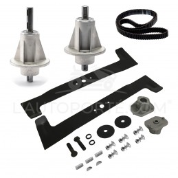 PACK 2 PALIERS + 2 LAMES SOUFFLANTES 51 cm + COURROIE CASTELGARDEN TC102