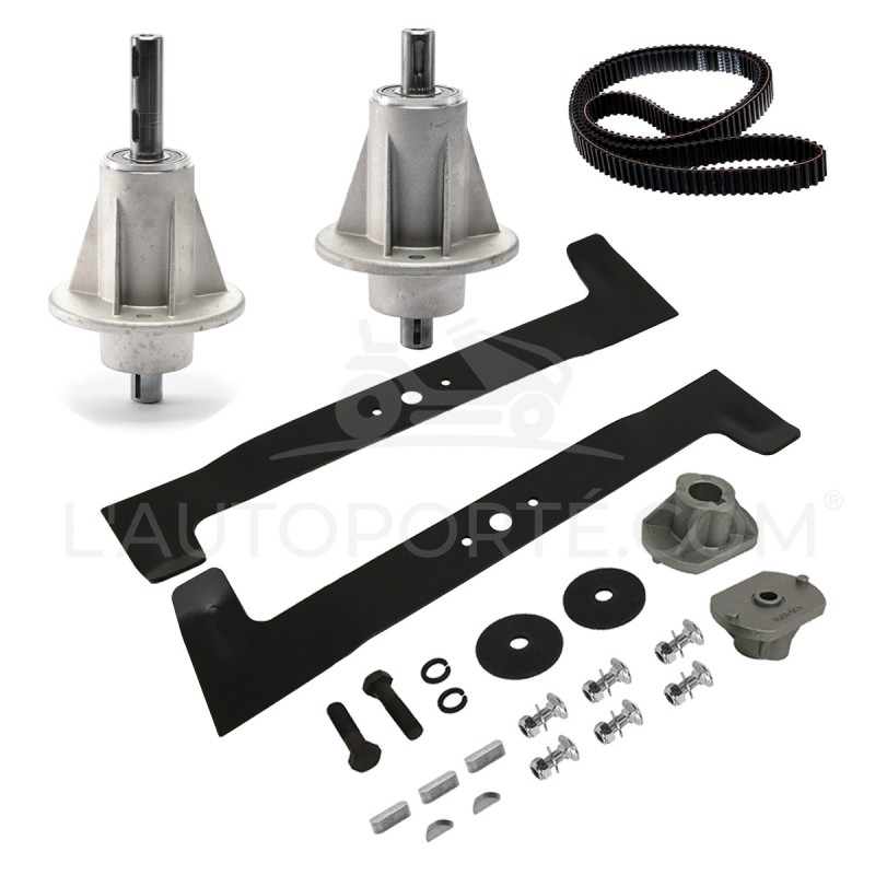 PACK 2 PALIERS + 2 LAMES 51 cm + COURROIE GGP CASTELGARDEN TC102