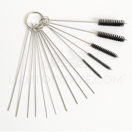 KIT 15 BROSSES Ø 0,70 à 8 mm de NETTOYAGE CONDUIT GICLEUR CARBU