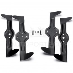 PACK 4 LAMES CROISÉES 5 & 6 ÉTOILES 46 cm + VISSERIE HUSQVARNA