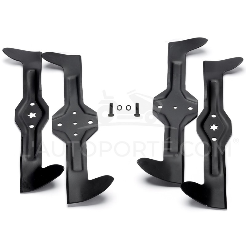 PACK 4 LAMES CROISÉES 5 & 6 ÉTOILES 46 cm + VISSERIE HUSQVARNA