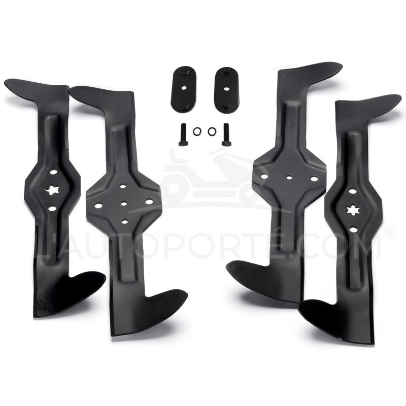 PACK 4 LAMES CROISÉES 5* & 6* 53,5 cm + VIS & SUPPORTS LAME HUSQVARNA