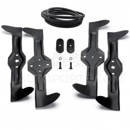 PACK 4 LAMES CROISÉES 5* & 6* 53,5 cm + COURROIE + SUPPORTS HUSQVARNA