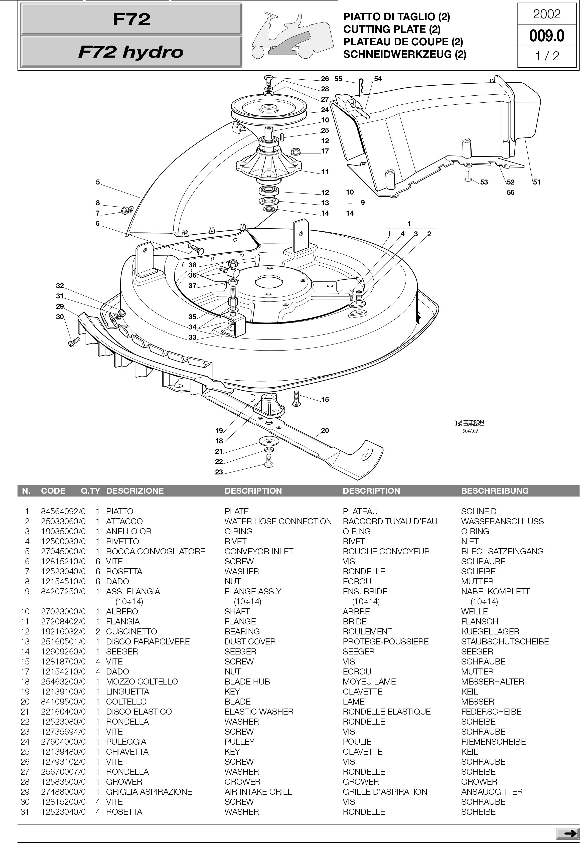 Vues Éclatées Plateau de Coupe F72 — free download